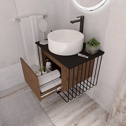Grossman Мебель для ванной Винтаж 70 веллингтон/металл черный – фотография-7